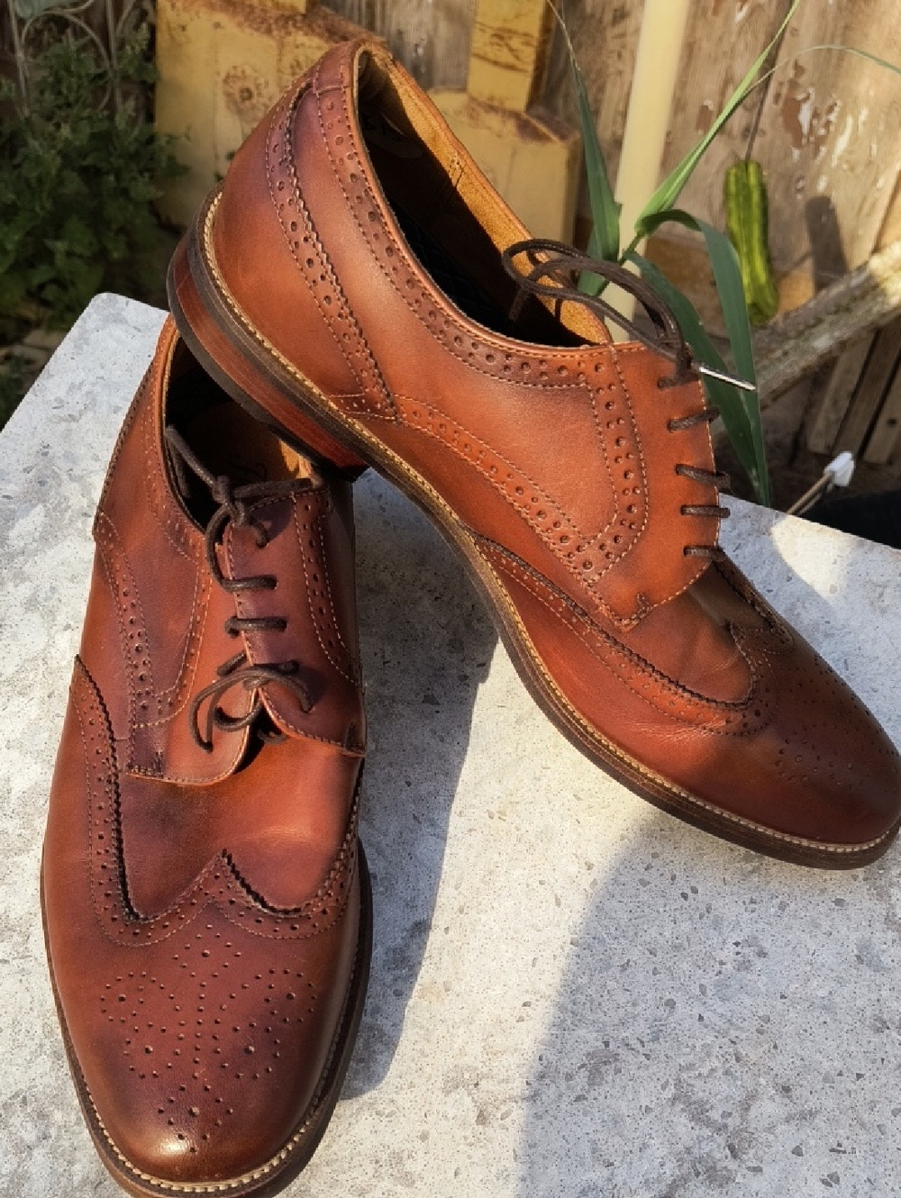 Men's Classic Wingtip Brogue Dress Shoes in Chestnut Brown 10.5 Like New